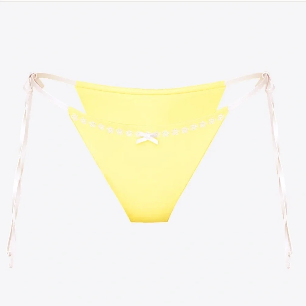 New! Frankie's Bikinis x PINK itsy Yellow Tie-Side Bikini Bottom 1523